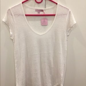 White linen Calypso St Barth T-shirt